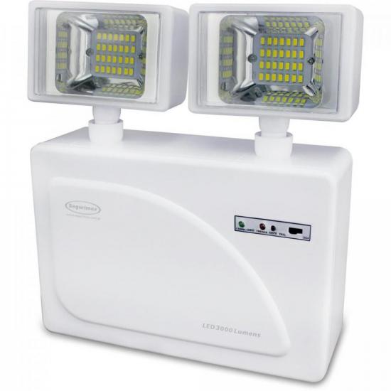 Iluminação de Emergência Lumens 2 Faróis LED 3000 SEGURIMAX por 0,00 à vista no boleto/pix ou parcele em até 1x sem juros. Compre na loja Mundomax!