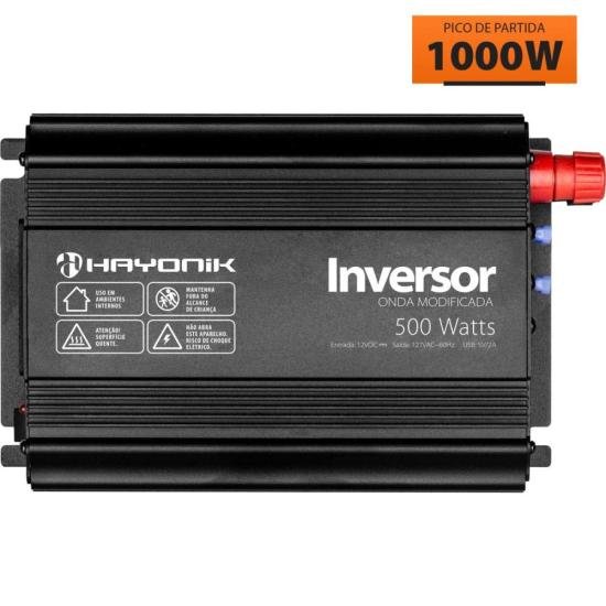 Inversor de Onda Modificada 500W 12Vdc/127V PW11-7 Off Grid Hayonik (68578)