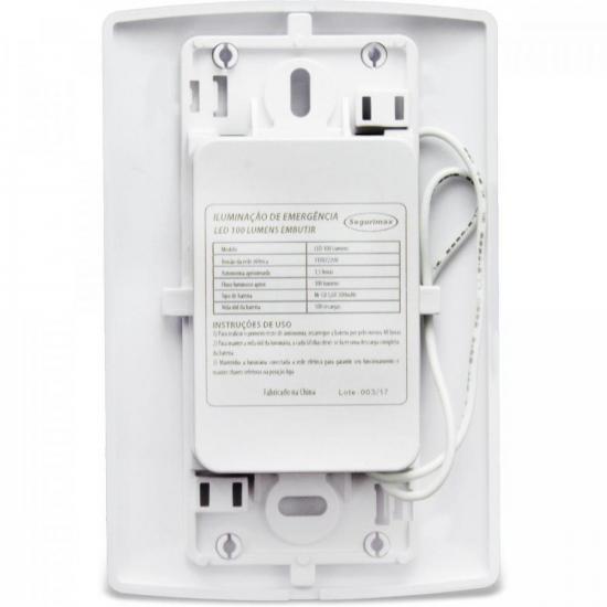 Iluminação de emergência autônoma de embutir LED 100 Lúmens SEGURIMAX por 38,99 à vista no boleto/pix ou parcele em até 1x sem juros. Compre na loja Mundomax!
