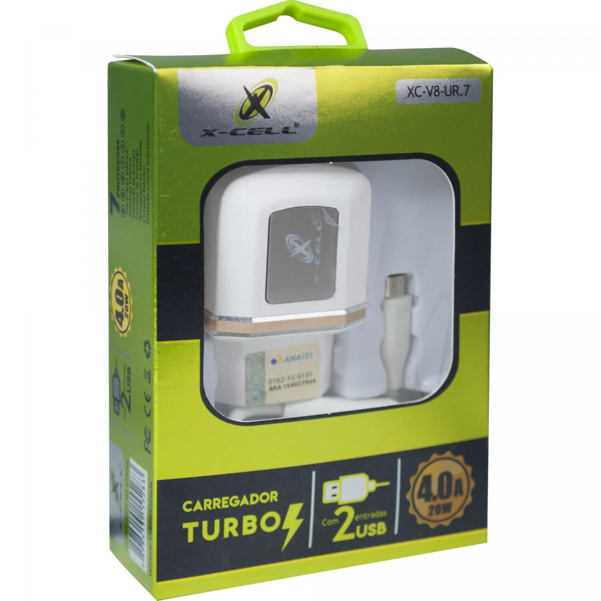 洋楽 ubs.ueda Carregador Turbo Micro USB XC-UR7 Branco X-Cell Flex - Mundomax