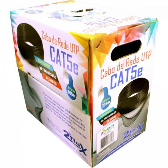 Cabo de Rede CaT5e 2 Pares 2FLEX Preto por 0,00 à vista no boleto/pix ou parcele em até 1x sem juros. Compre na loja Mundomax!
