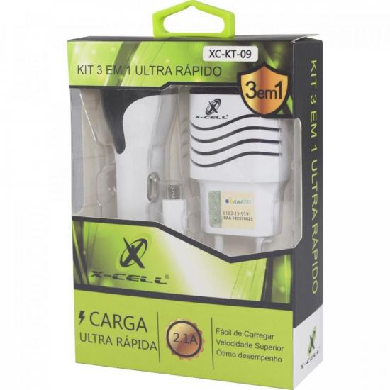 Carregador 3x1 XC-KT9 X-Cell Flex por 37,99 à vista no boleto/pix ou parcele em até 1x sem juros. Compre na loja Mundomax!