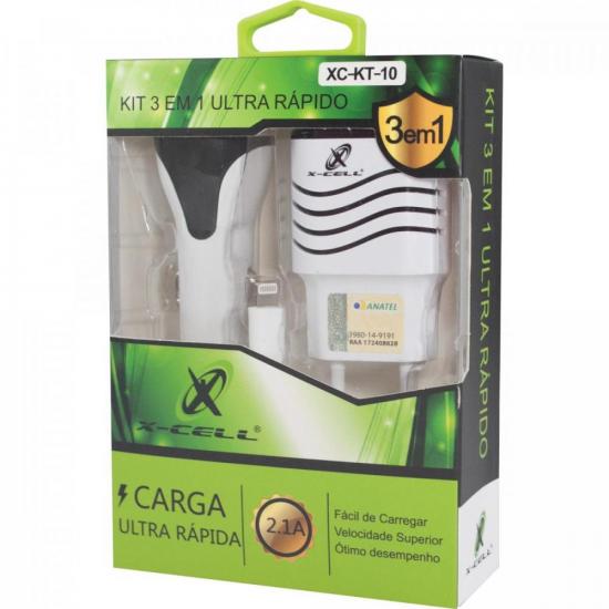 Carregador 3x1 XC-KT10 X-CELL FLEX por 37,99 à vista no boleto/pix ou parcele em até 1x sem juros. Compre na loja Mundomax!