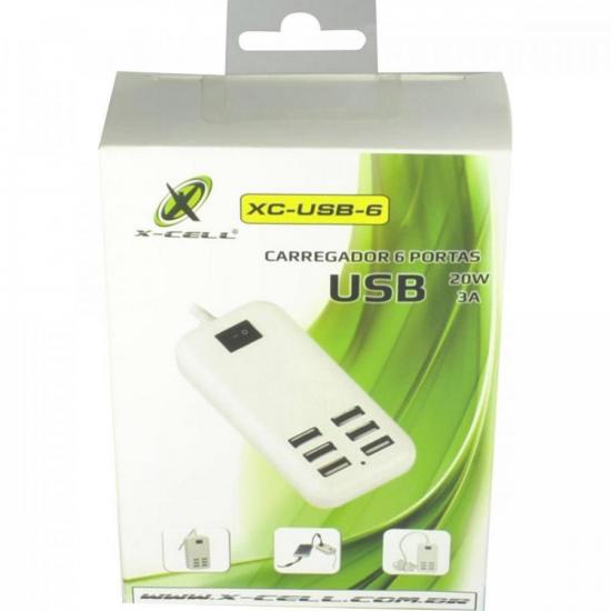 Carregador 6 USB XC-USB-6 X-CELL por 32,99 à vista no boleto/pix ou parcele em até 1x sem juros. Compre na loja Mundomax!