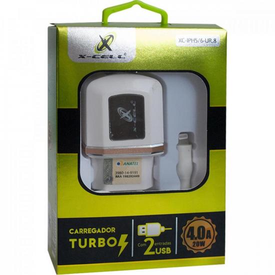Carregador Turbo XC-UR8 Branco X-CELL FLEX por 0,00 à vista no boleto/pix ou parcele em até 1x sem juros. Compre na loja Mundomax!