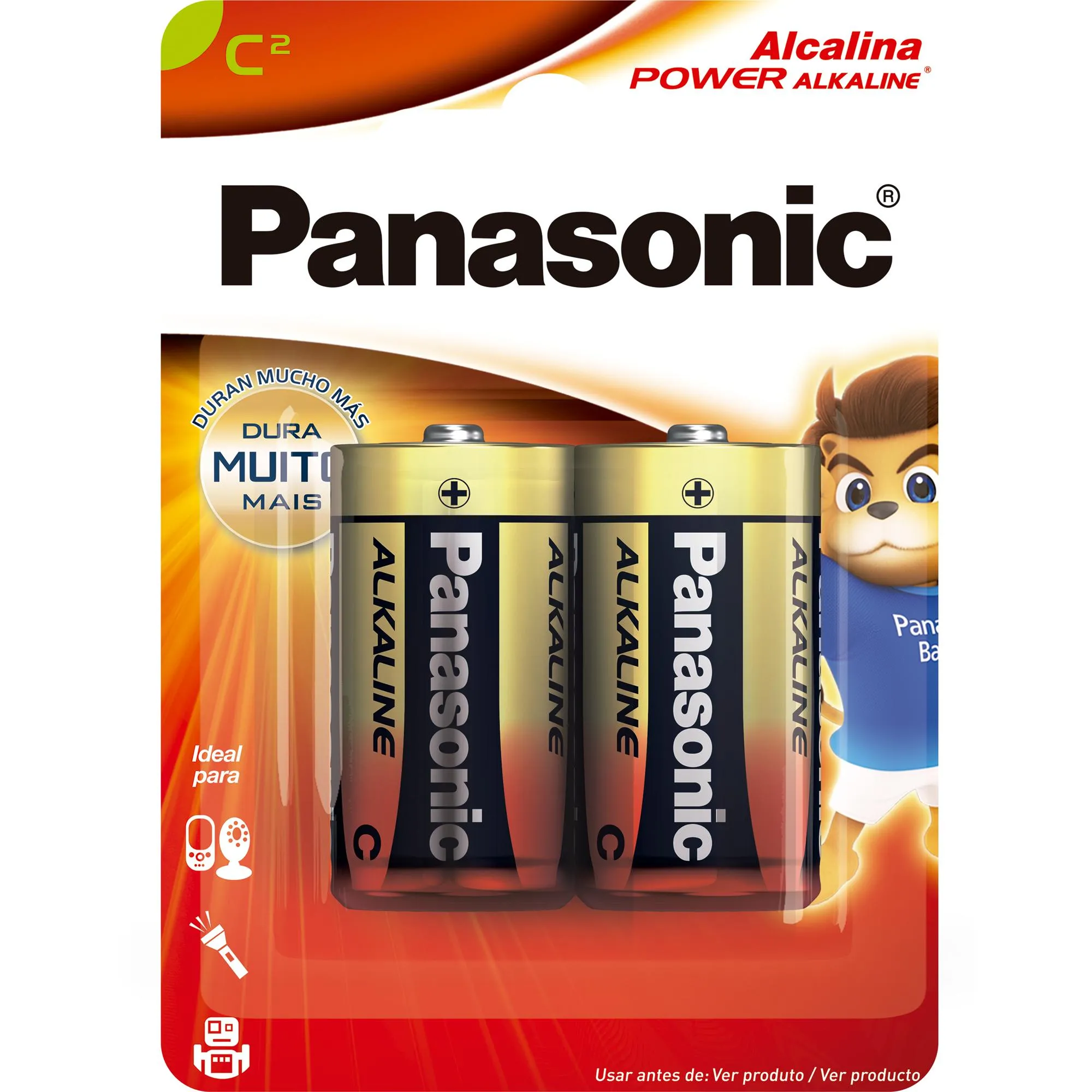 Pilha Alcalina 1,5V C (C/2 Pilhas) Panasonic (68652)