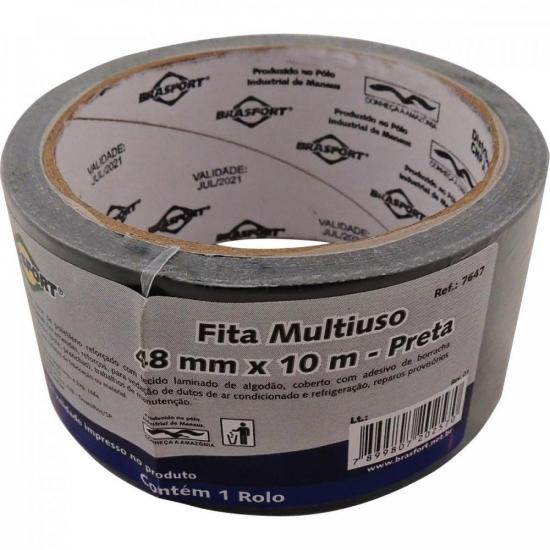 Fita Multiuso 10m x 48mm Preta Brasfort por 13,00 à vista no boleto/pix ou parcele em até 1x sem juros. Compre na loja Mundomax!