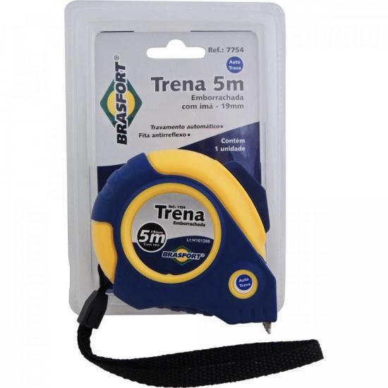 Trena Auto Trava 5m x 19mm BRASFORT por 0,00 à vista no boleto/pix ou parcele em até 1x sem juros. Compre na loja Mundomax!