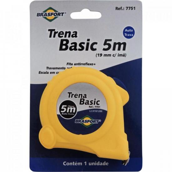 Trena Auto Trava Basic 5m x 19mm BRASFORT por 0,00 à vista no boleto/pix ou parcele em até 1x sem juros. Compre na loja Mundomax!