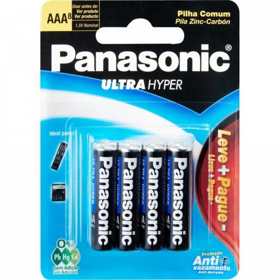 Pilha AAA R03UAL/L8P6 PANASONIC por 0,00 à vista no boleto/pix ou parcele em até 1x sem juros. Compre na loja Mundomax!
