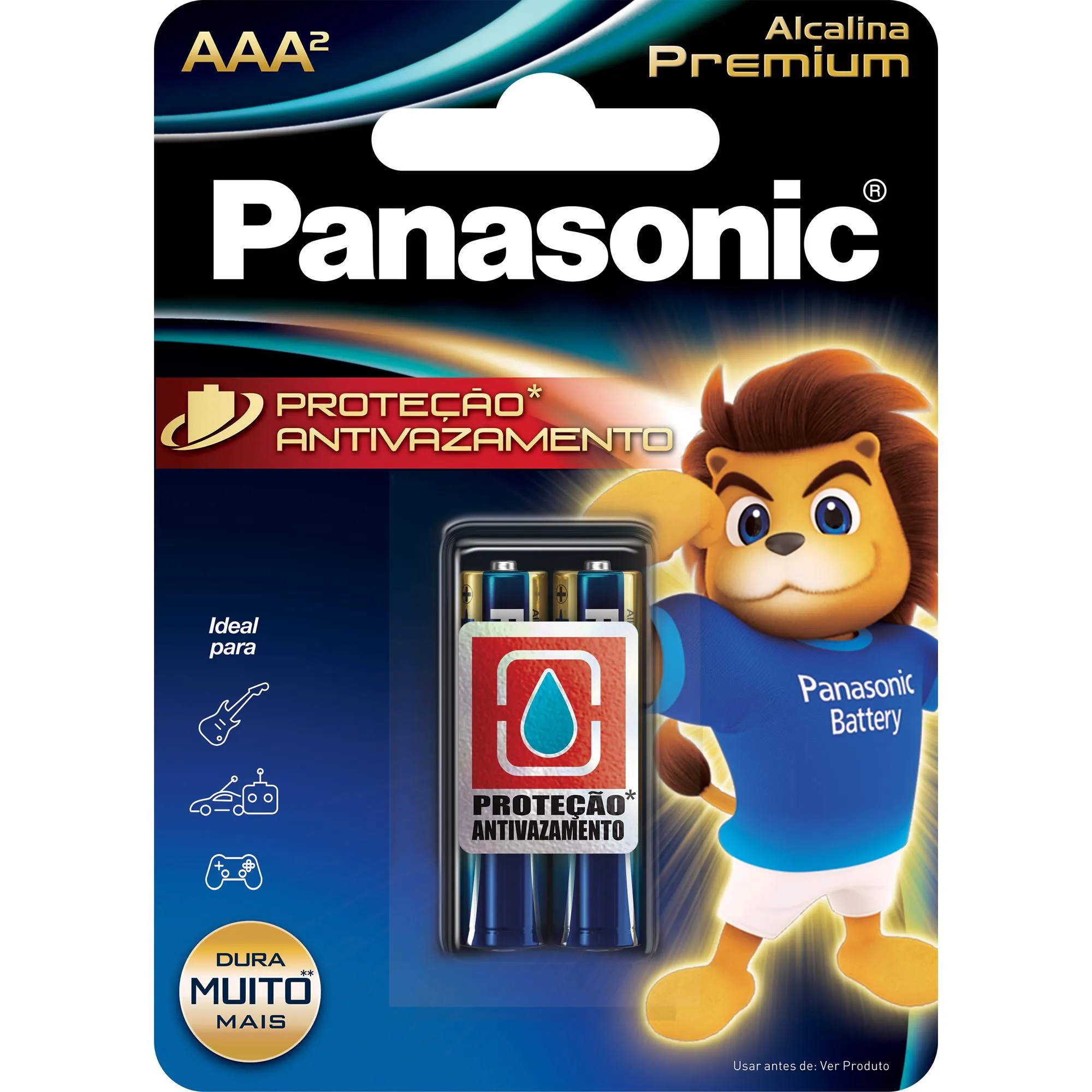 Pilha Alcalina 1,5V AAA LR03 Premium (C/2 Pilhas) Panasonic (68701)