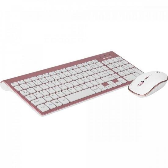 Kit Teclado + Mouse sem Fio K-W510PWH Pink e Branco C3TECH por 0,00 à vista no boleto/pix ou parcele em até 1x sem juros. Compre na loja Mundomax!