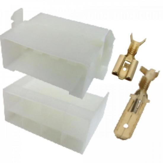 Conector Completo 8 Vias Macho/Fêmea com Terminais RAINHA DAS SETE por 0,00 à vista no boleto/pix ou parcele em até 1x sem juros. Compre na loja Mundomax!