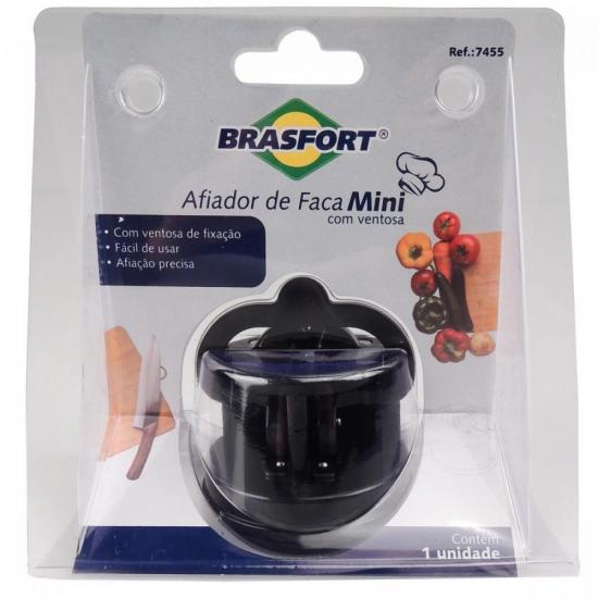 Afiador de Facas Mini Com Ventosa Brasfort por 26,99 à vista no boleto/pix ou parcele em até 1x sem juros. Compre na loja Mundomax!