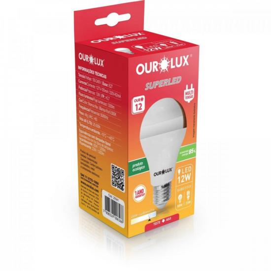 Lâmpada Superled Bulbo 12W 6500K A60 OUROLUX por 0,00 à vista no boleto/pix ou parcele em até 1x sem juros. Compre na loja Mundomax!