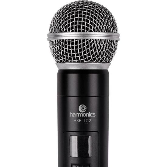 Microfone Sem Fio Harmonics HSF102 Duplo por 492,99 à vista no boleto/pix ou parcele em até 10x sem juros. Compre na loja Mundomax!