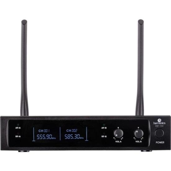 Microfone Sem Fio Harmonics HSF102 Duplo por 492,99 à vista no boleto/pix ou parcele em até 10x sem juros. Compre na loja Mundomax!