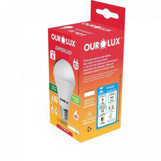 Lâmpada Superled Bulbo 6W 6500k OUROLUX por 9,90 à vista no boleto/pix ou parcele em até 1x sem juros. Compre na loja Mundomax!