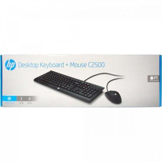 Kit Teclado + Mouse USB C2500 Preto HP por 129,90 à vista no boleto/pix ou parcele em até 5x sem juros. Compre na loja Mundomax!