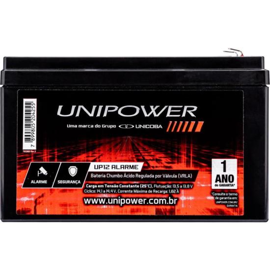 Bateria Selada 12V 4Ah UP12 Alarme Unipower por 70,00 à vista no boleto/pix ou parcele em até 2x sem juros. Compre na loja Mundomax!