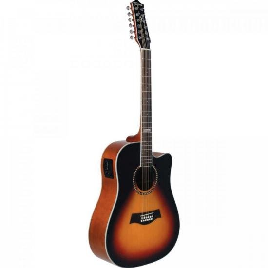 Violão Eletroacústico Tagima Kansas XII Aço Sunburst por 1.242,90 à vista no boleto/pix ou parcele em até 12x sem juros. Compre na loja Mundomax!