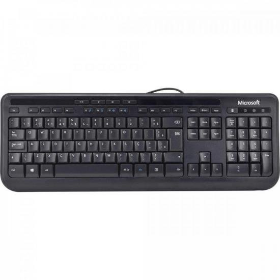 Teclado USB 600 Preto MICROSOFT por 0,00 à vista no boleto/pix ou parcele em até 1x sem juros. Compre na loja Mundomax!