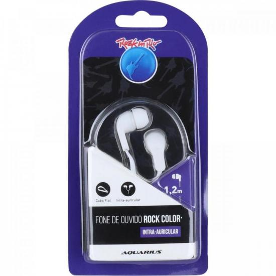Fone de Ouvido Rock Color Branco ROCK IN RIO por 9,90 à vista no boleto/pix ou parcele em até 1x sem juros. Compre na loja Mundomax!