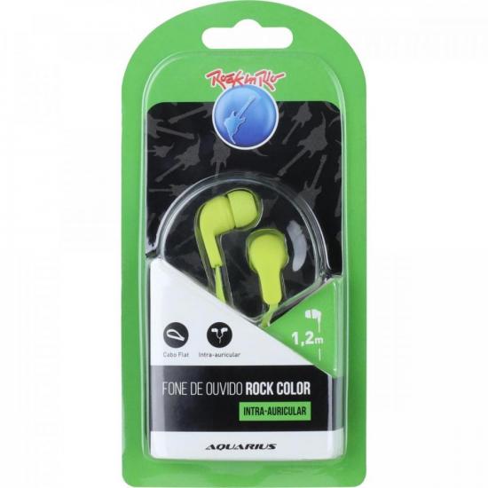 Fone de Ouvido Rock Color Verde ROCK IN RIO por 9,90 à vista no boleto/pix ou parcele em até 1x sem juros. Compre na loja Mundomax!
