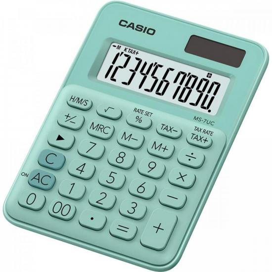 Calculadora de Mesa Casio Mini MS-7UC 10 Dígitos Verde (69561)