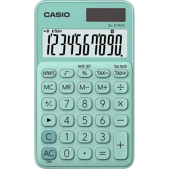 Calculadora de Bolso 10 Dígitos SL310UC Verde CASIO por 40,90 à vista no boleto/pix ou parcele em até 1x sem juros. Compre na loja Mundomax!
