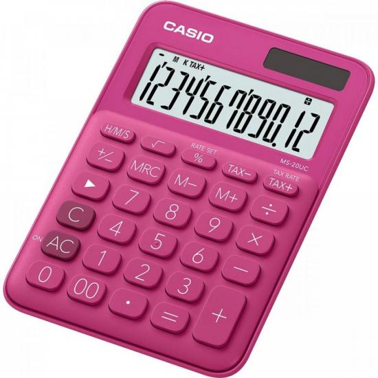 Calculadora de Mesa Casio MS20UC 12 Dígitos Pink (69581)