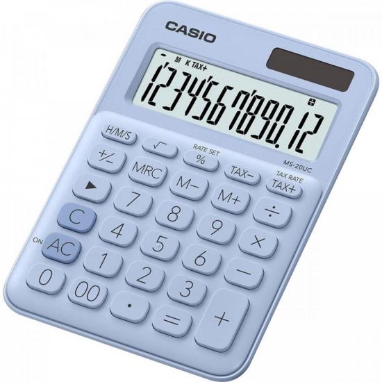 Calculadora de Mesa Casio MS20UC 12 Dígitos Azul Claro (69583)