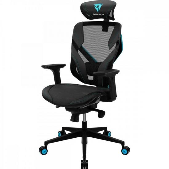 Cadeira Ergonomica Yama5 Preto/Cyan THUNDERX3 por 0,00 à vista no boleto/pix ou parcele em até 1x sem juros. Compre na loja Mundomax!
