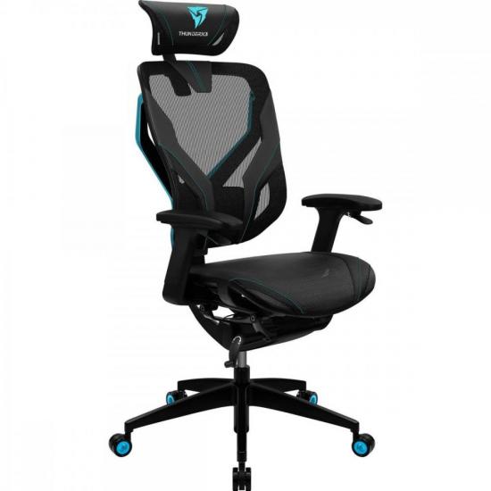 Cadeira Ergonomica Yama7 Preta/Cyan THUNDERX3 por 5.260,90 à vista no boleto/pix ou parcele em até 12x sem juros. Compre na loja Mundomax!