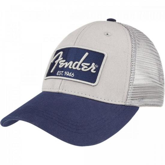 Boné Logo Bordado 3D Cinza/Azul Marinho FENDER por 226,90 à vista no boleto/pix ou parcele em até 9x sem juros. Compre na loja Mundomax!