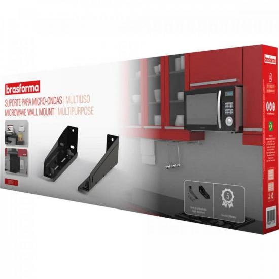 Suporte Para Forno Micro-ondas Brasforma SBR 5.1 Preto por 45,00 à vista no boleto/pix ou parcele em até 1x sem juros. Compre na loja Mundomax!