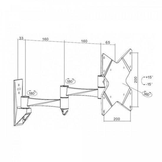 Suporte para TV Articulado 23-42\" LDA01-222 BRASFORMA por 0,00 à vista no boleto/pix ou parcele em até 1x sem juros. Compre na loja Mundomax!