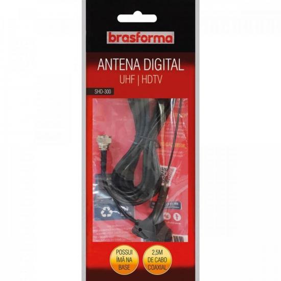 Antena Digital Interna HDTV SHD300 BRASFORMA por 16,99 à vista no boleto/pix ou parcele em até 1x sem juros. Compre na loja Mundomax!