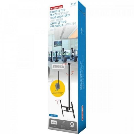 Suporte Para TV de Teto 10-80\" SBRP1650 Brasforma por 330,99 à vista no boleto/pix ou parcele em até 10x sem juros. Compre na loja Mundomax!