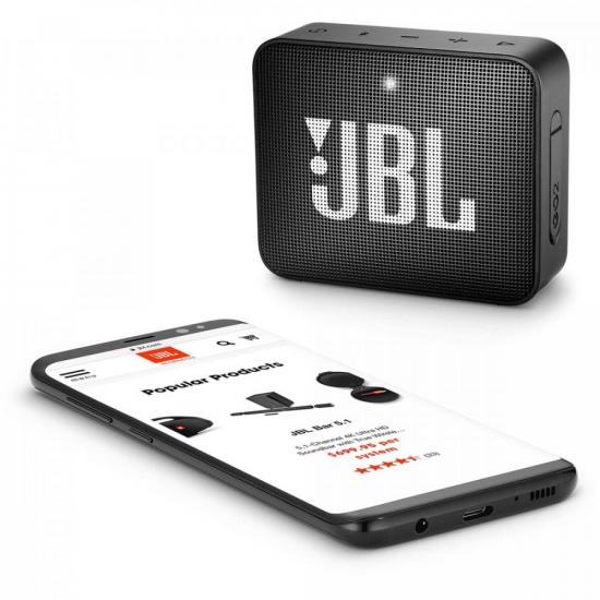 Caixa Multimídia Portátil Bluetooth GO 2 Preta JBL por 244,90 à vista no boleto/pix ou parcele em até 9x sem juros. Compre na loja Mundomax!
