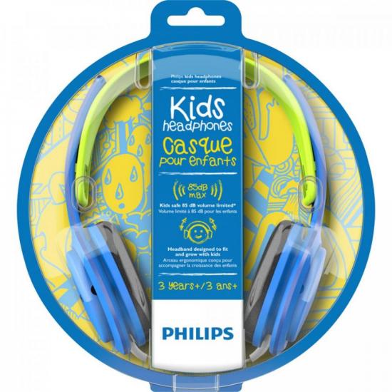 Fone de Ouvido Kids SHK2000BL/00 Azul/Verde PHILIPS por 102,90 à vista no boleto/pix ou parcele em até 4x sem juros. Compre na loja Mundomax!