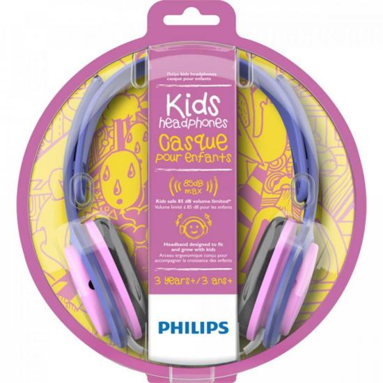 Fone de Ouvido Kids SHK2000PK/00 Rosa/Roxo PHILIPS por 102,90 à vista no boleto/pix ou parcele em até 4x sem juros. Compre na loja Mundomax!