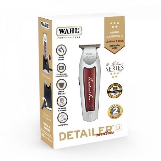 Máquina de Acabamento Wahl Detailer Cordless Silver Lithium por 1.183,00 à vista no boleto/pix ou parcele em até 12x sem juros. Compre na loja Mundomax!