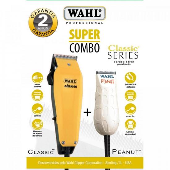 Kit de Máquinas de Corte e Acabamento Wahl Classic e Peanut 220V por 440,00 à vista no boleto/pix ou parcele em até 10x sem juros. Compre na loja Mundomax!