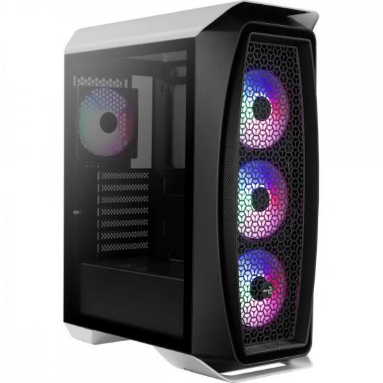 Gabinete Gamer Aerocool Aero One Frost Branco RGB Lateral Vidro por 569,78 à vista no boleto/pix ou parcele em até 10x sem juros. Compre na loja Aerocool!