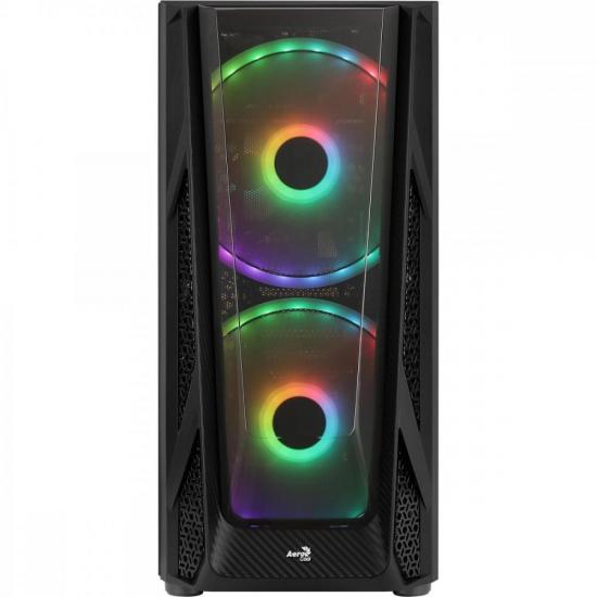Gabinete Gamer Mid Tower Nighthawk Duo RGB Preto AEROCOOL por 0,00 à vista no boleto/pix ou parcele em até 1x sem juros. Compre na loja Mundomax!