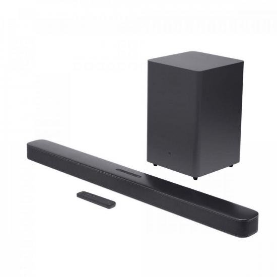 Soundbar com Subwoofer 2.1 Bluetooth 100W Bar Preto JBL por 0,00 à vista no boleto/pix ou parcele em até 1x sem juros. Compre na loja Mundomax!