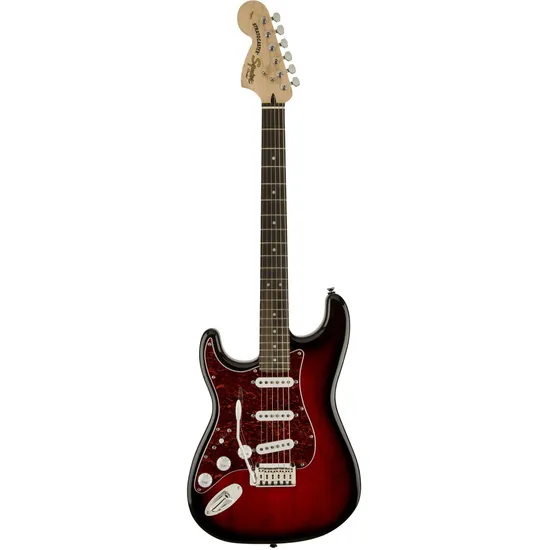 Guitarra SQUIER Standard Stratocaster Canhota Antique Burst por 0,00 à vista no boleto/pix ou parcele em até 1x sem juros. Compre na loja Mundomax!