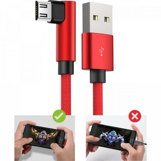Cabo USB x Micro USB 90° 2,1A 1MT EXBOM por 0,00 à vista no boleto/pix ou parcele em até 1x sem juros. Compre na loja Mundomax!