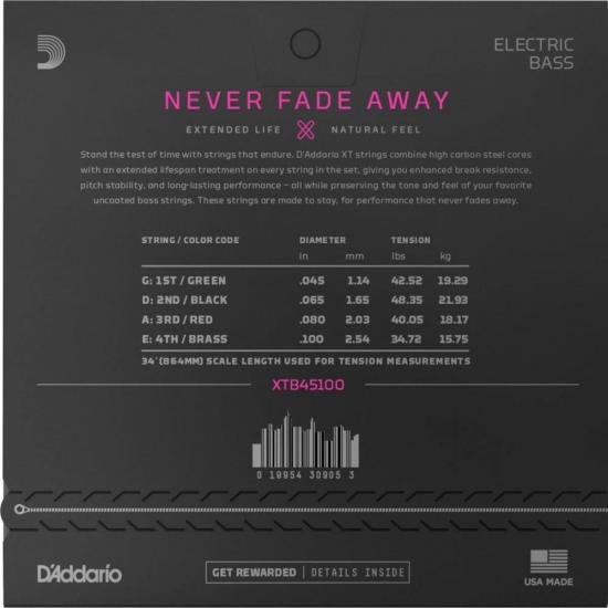 Encordoamento Baixo 4 Cordas Revestido .045-.100 XT Nickel XTB45100 por 370,99 à vista no boleto/pix ou parcele em até 10x sem juros. Compre na loja Mundomax!
